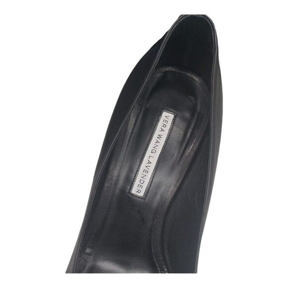 Vera Wang Pumps Women Sz 9.5 M Lavender Leather Stiletto Black Workwear - Picture 8 of 9